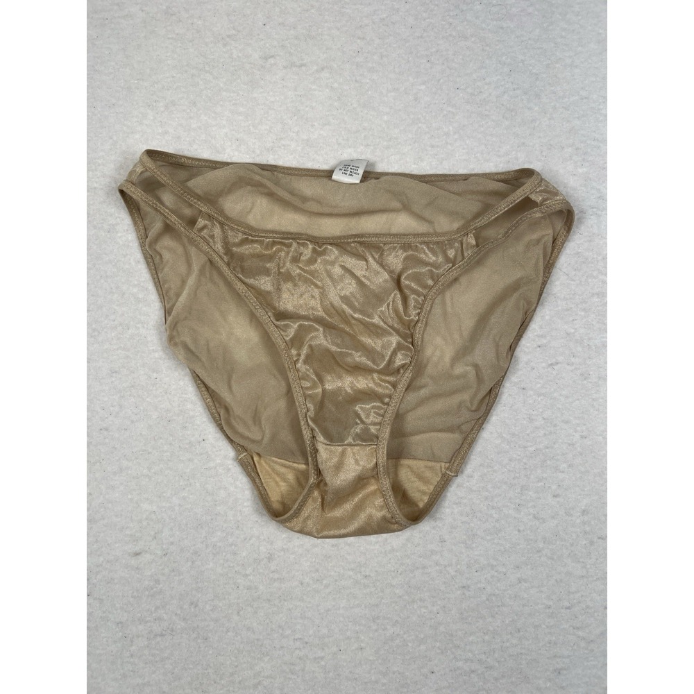 Vintage Bikini Cut Satin Glossy Hi-Cut Panties Cream Sz 7 Secretly Yours
